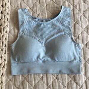 Women's Light Blue Seamless Sports Bra